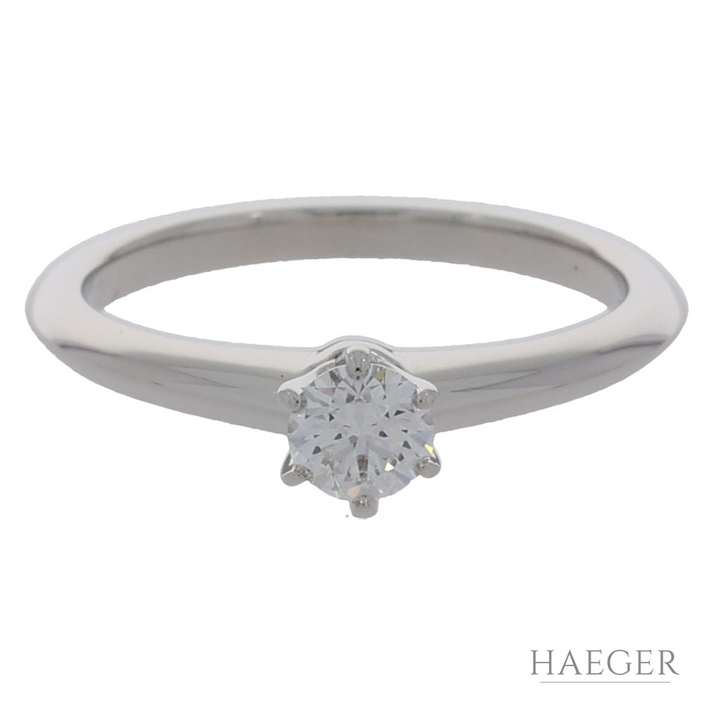Tiffany and Co. Solitär Diamant Ring Platin 950 0,31ct. F/VVS