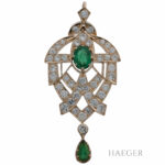 Anhänger Gelbgold 585 / 14K mit Smaragden und 1ct Diamanten Vorschau