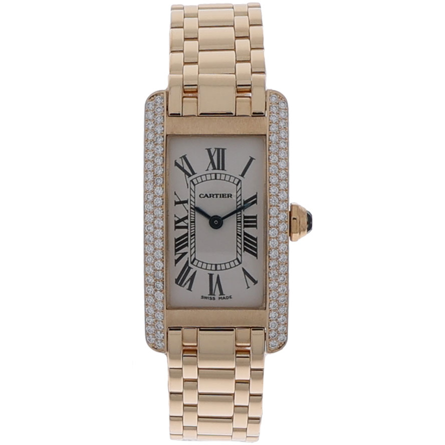 Cartier Tank Américaine Ref. 1710 Gold 18K Factory Diamonds ca. 1995 TOP