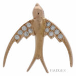 Vogelbrosche Gelbgold 750 / 18K mit 0,2ct Diamanten Vorschau