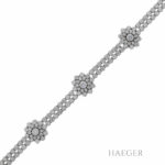 Armband in floraler Form 18cm Weißgold 750 / 18K mit 6ct Diamanten - Bild 3 Vorschau