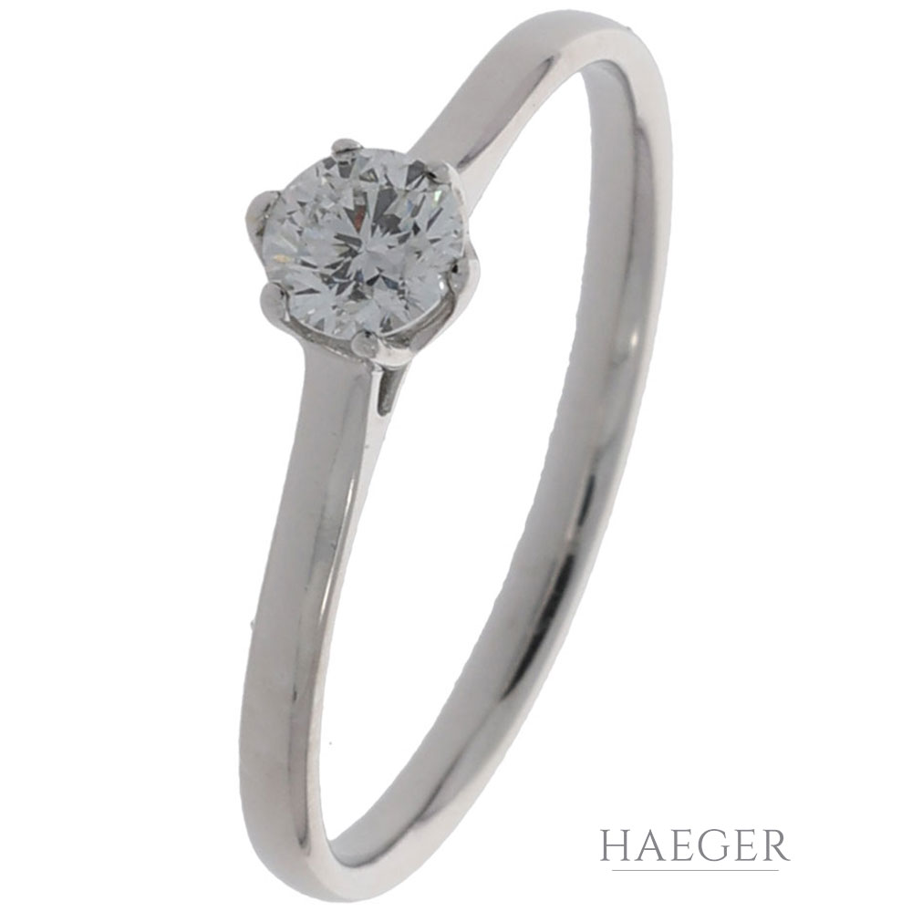 Solitärring Gr.52 Weißgold 585 / 14K mit 0,25ct Diamanten