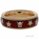 Wellendorff Ronde Kirsche Ring Gr.57 Gelbgold 750 / 18K mit Diamanten und Emaille - Bild 3 Vorschau