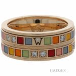 Wellendorff pure Lebensfreude Ring Gr.56 Gelbgold 750 / 18 Karat mit Diamanten und Emaille - Bild 3 Vorschau