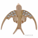 Vogelbrosche Gelbgold 750 / 18K mit 0,2ct Diamanten - Bild 3 Vorschau