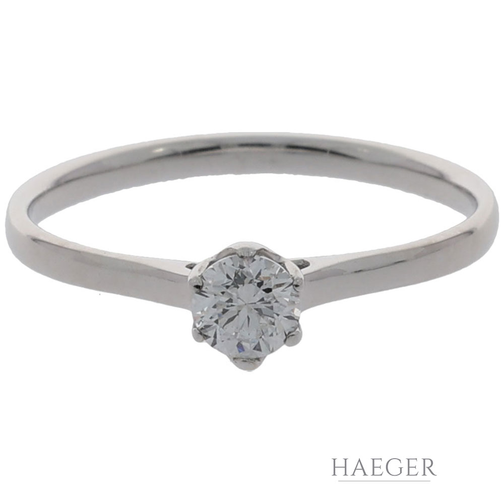 Solitärring Gr.52 Weißgold 585 / 14K mit 0,25ct Diamanten - Bild 3