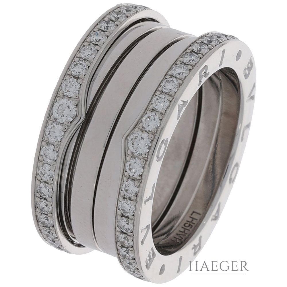 Bulgari Band mit Diamanten Ring Weißgold 750 18K