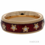 Wellendorff Ronde Kirsche Ring Gr.57 Gelbgold 750 / 18K mit Diamanten und Emaille - Bild 2 Vorschau