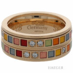 Wellendorff pure Lebensfreude Ring Gr.56 Gelbgold 750 / 18 Karat mit Diamanten und Emaille - Bild 2 Vorschau