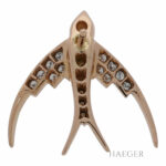 Vogelbrosche Gelbgold 750 / 18K mit 0,2ct Diamanten - Bild 2 Vorschau