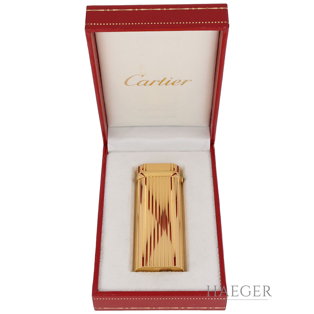 Art Deco Cartier Feuerzeug vergoldet Full Set