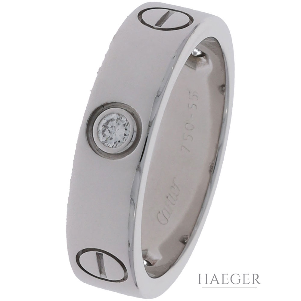 Cartier Love 3 Diamanten Ring Gr.55 Weißgold 750 / 18K