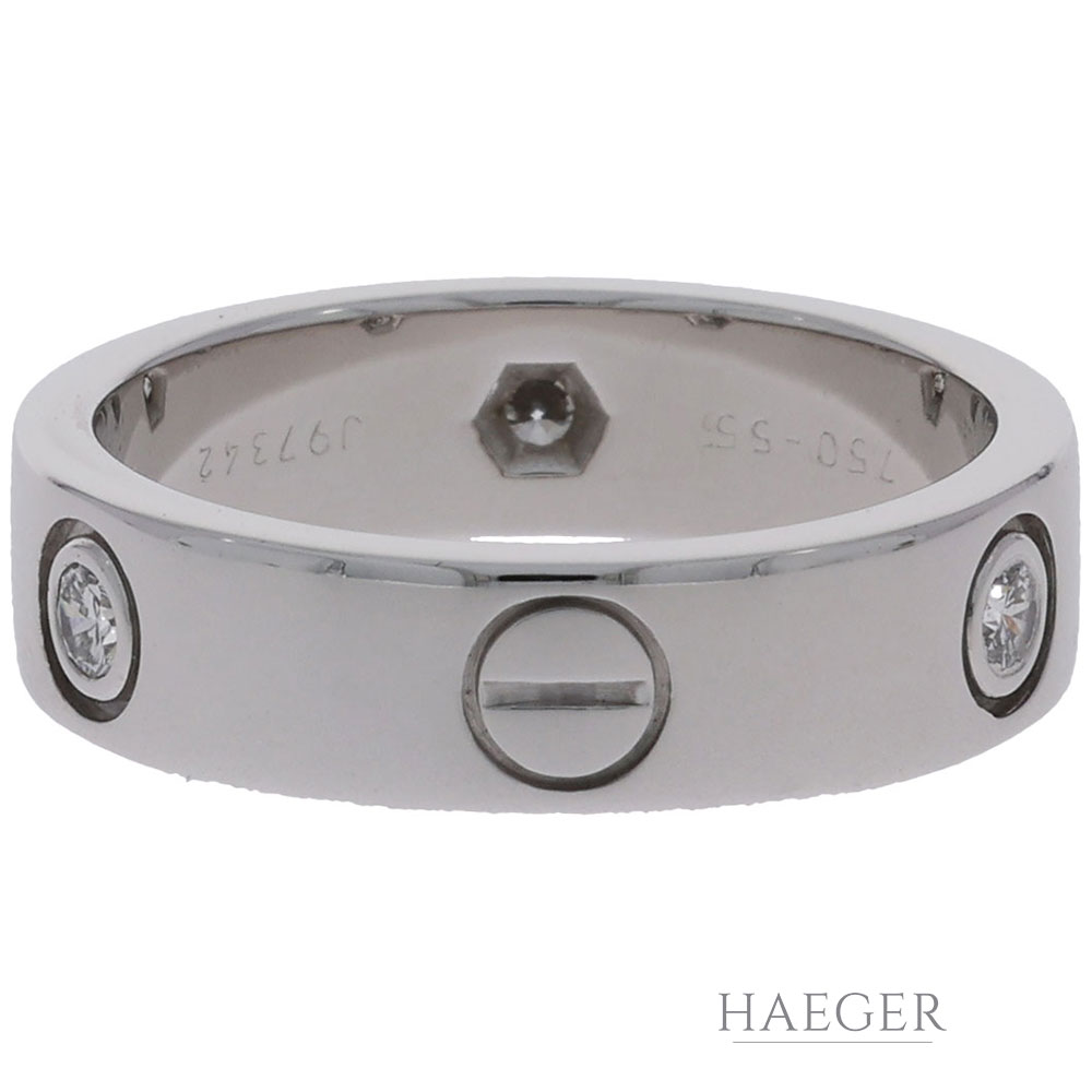Cartier Love 3 Diamanten Ring Gr.55 Weißgold 750 / 18K