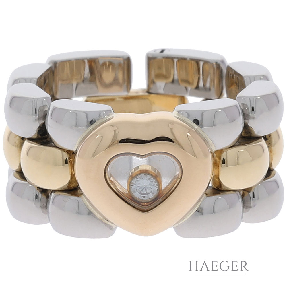 Chopard Happy Diamonds Ring Gr.52 Stahl / Gelbgold 750 / 18K mit 0,05ct Diamanten