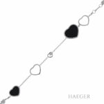 Chopard Happy Hearts Armband 20cm Weißgold 750 / 18K mit Onyx und Diamant Full Set Vorschau