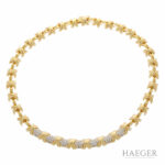 Collier im x design 43cm Gelbgold 750 / 18K mit 2,99ct Diamanten Vorschau