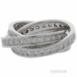 Dreireihiger Ring Gr.44 Weißgold 750 / 18K mit 1,25ct Diamanten Vorschau