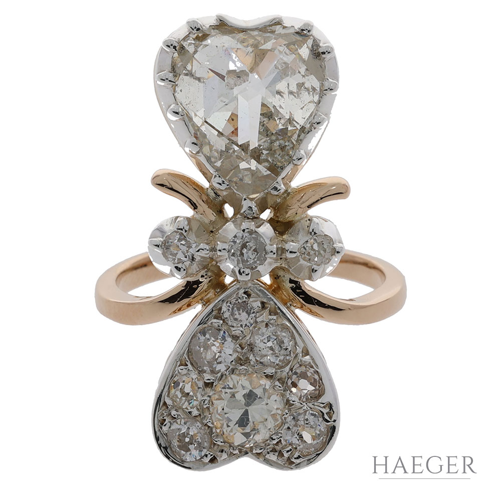 Ring in Herzform Roségold 585 / 14K mit 2,5ct Diamanten