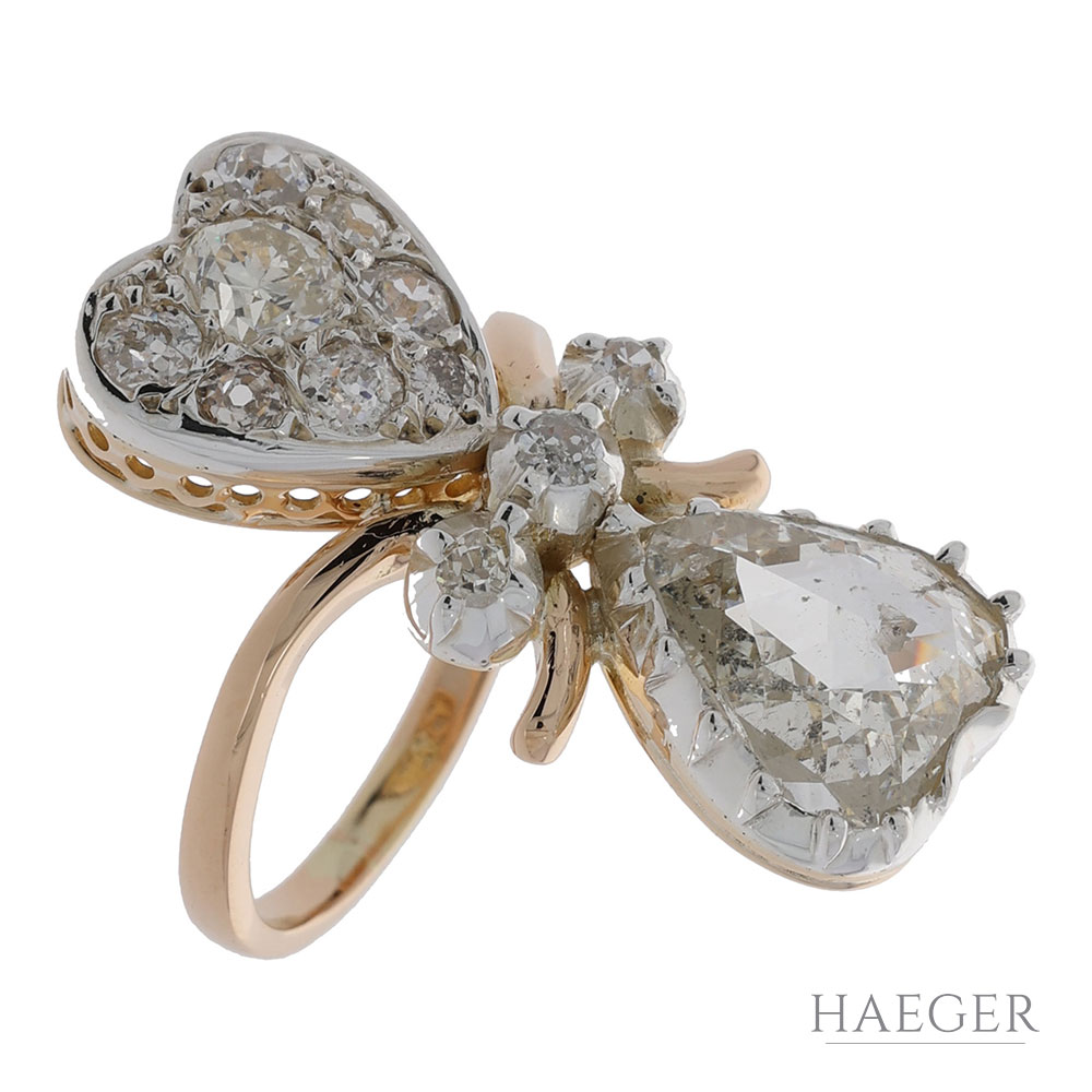 Ring in Herzform Roségold 585 / 14K mit 2,5ct Diamanten