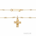 Kette mit Kreuzanhänger 39cm Gelbgold 585 / 14K - Bild 2 Vorschau