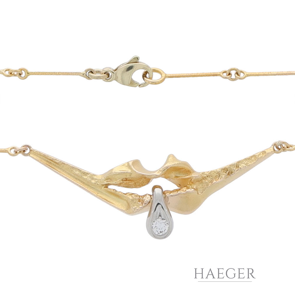 Lapponia Collier 40cm Gelbgold 585 / 14K mit 0,07ct Diamanten