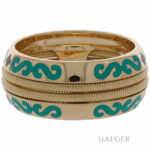 Wellendorff Ring Gr.55 Gelbgold 750 / 18K mit Emaille und Diamant Vorschau