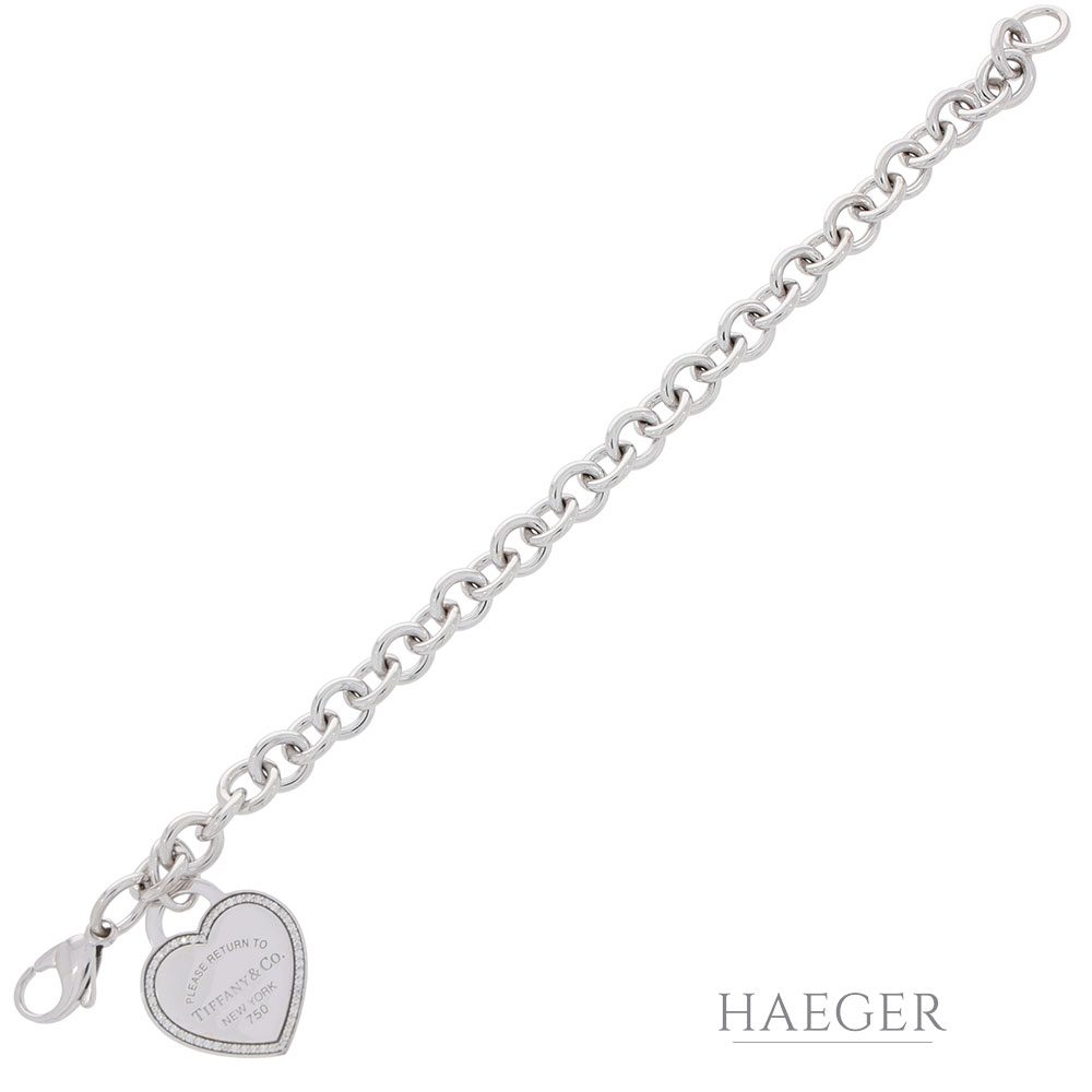 Return to Tiffany & Co. Armband 19cm Weißgold 750 / 18K mit Diamanten - Bild 2