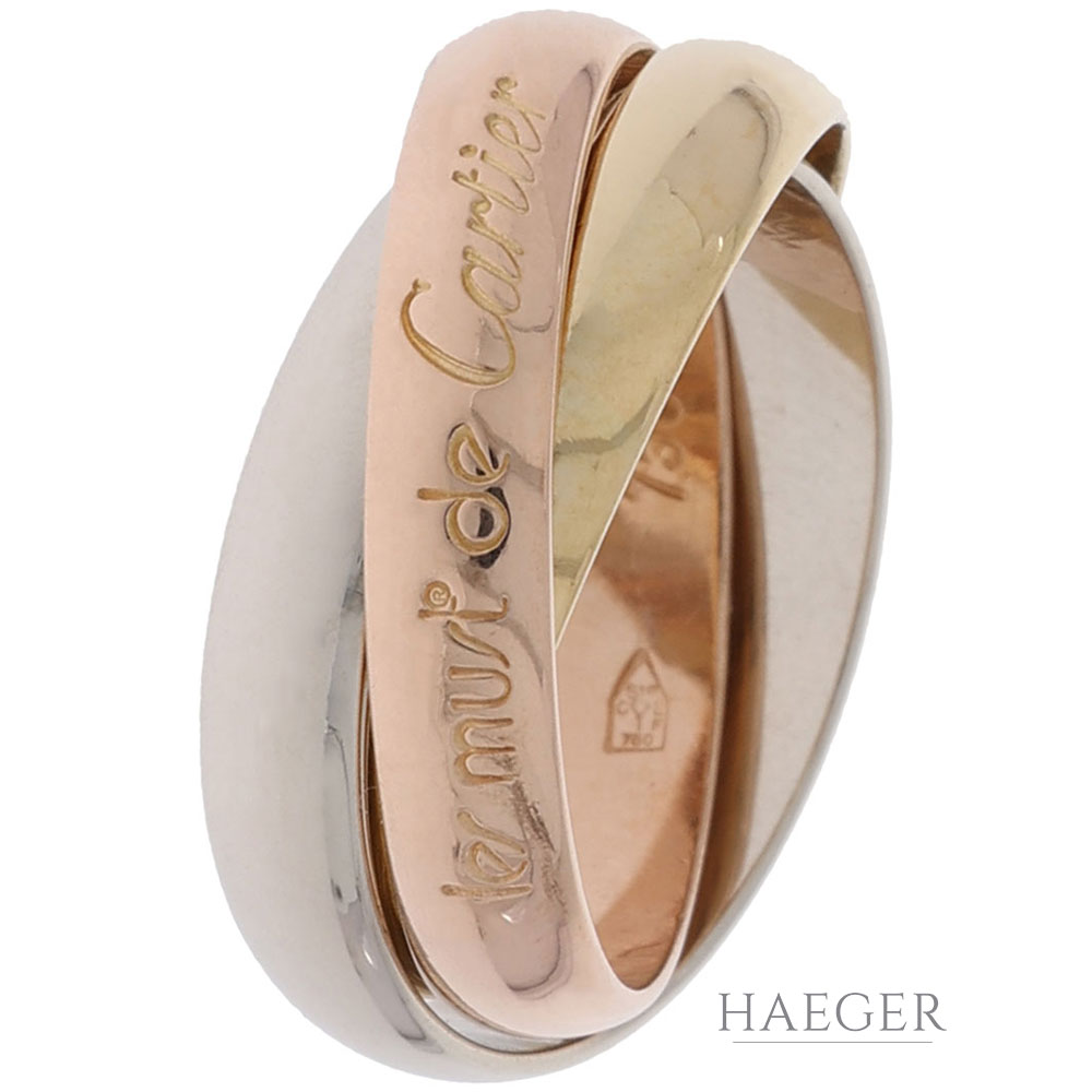 Cartier Trinity Ring Gr. 48 Mehrfarbiges Gold 750 / 18K FULL SET 1994