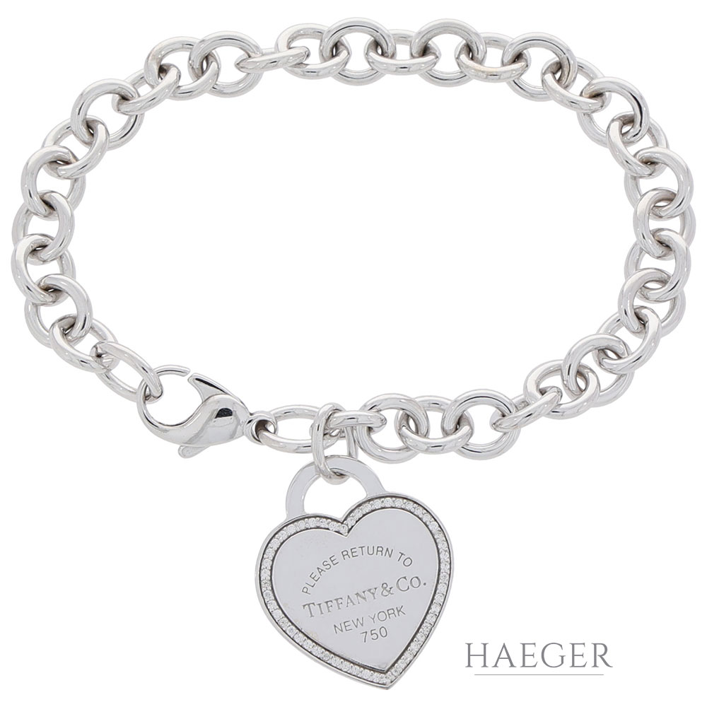 Return to Tiffany & Co. Armband 19cm Weißgold 750 / 18K mit Diamanten