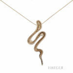 Kette mit Schlangenanhänger Gelbgold 585 / 14K mit 1ct Diamanten - Bild 3 Vorschau