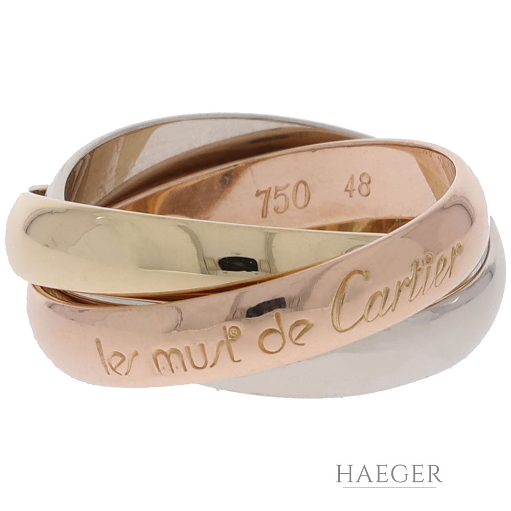 Cartier Trinity Ring Gr. 48 Mehrfarbiges Gold 750 / 18K FULL SET 1994 - Bild 2