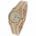 Rolex Lady-Datejust 26 Ref. 69178 Gold 18K Factory Diamond Dial President Papers 1990 LC100 - Bild 2 Vorschau