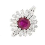 Ring Gr.60 Platin 950 mit 1,85ct Rubin und 2ct Diamanten Vorschau