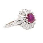 Ring Gr.60 Platin 950 mit 1,85ct Rubin und 2ct Diamanten - Bild 3 Vorschau