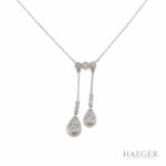 Art Deco Collier 43cm Platin, Gold 585 / 14K mit 0,35ct Diamanten - Bild 2 Vorschau