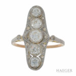 Ring Platin, Gold 750 / 18K mit 1ct Altschliff Diamanten - Bild 2 Vorschau