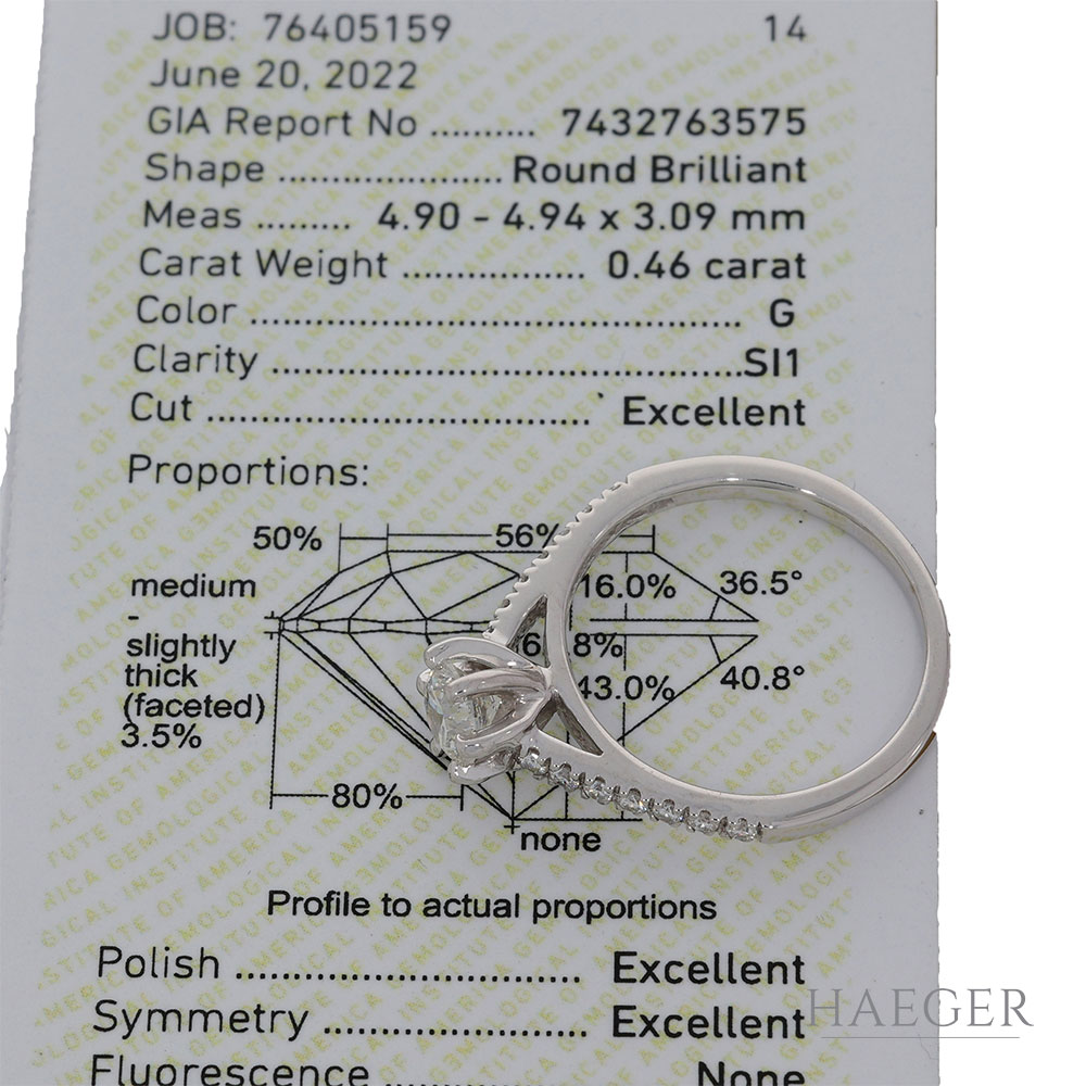 Solitärring Gr.49 Weißgold 750 / 18K mit 0,56ct Diamanten / GIA Zertifikat - Bild 2