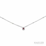 Kette mit Rubin Anhänger 42cm Weißgold 750 / 18K mit Diamanten - Bild 2 Vorschau