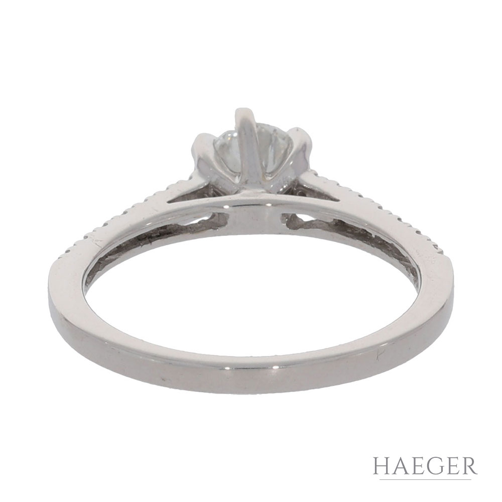 Solitärring Gr.49 Weißgold 750 / 18K mit 0,56ct Diamanten / GIA Zertifikat - Bild 3