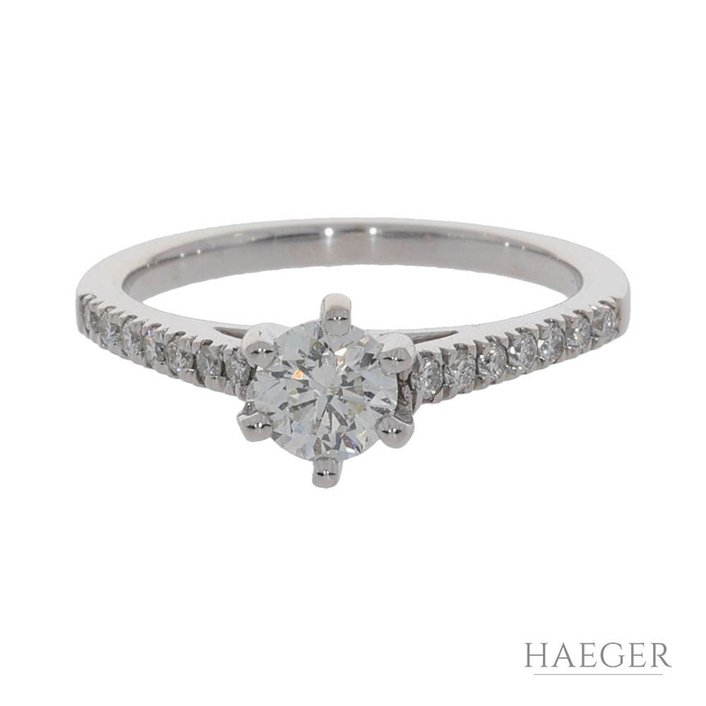 Solitärring Gr.49 Weißgold 750 / 18K mit 0,56ct Diamanten / GIA Zertifikat - Bild 4