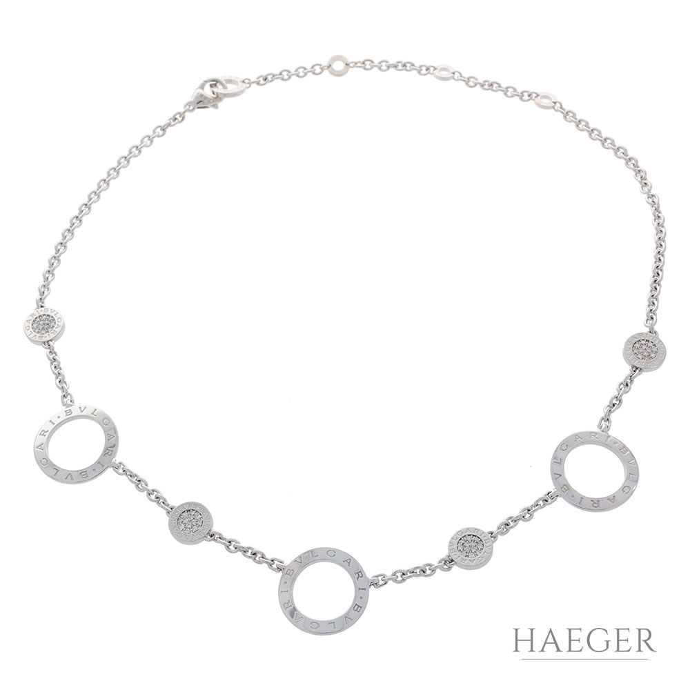 Bulgari Bvlgari Collier 47,5cm Weißgold 750 / 18K mit Diamanten