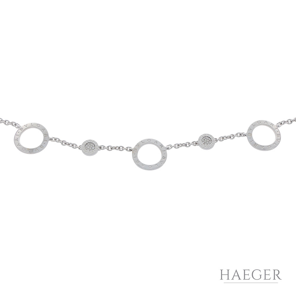 Bulgari Bvlgari Collier 47,5cm Weißgold 750 / 18K mit Diamanten