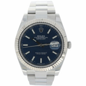 Rolex Datejust 41 Ref. 126334 Blu dial fluted Bezel Full Set 2020 LC100