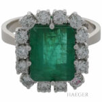 Smaragd Ring Gr.50 Weißgold 750 / 18K mit 0,5ct Diamanten Vorschau