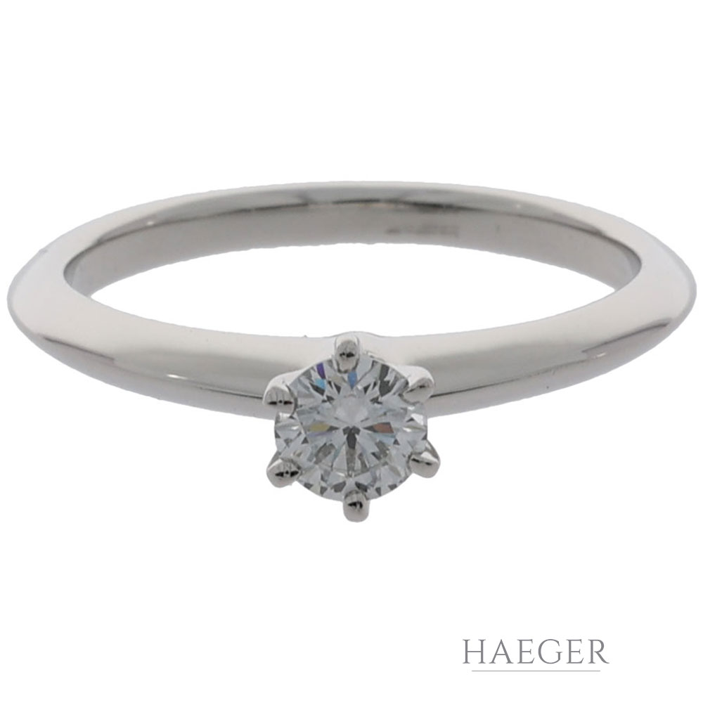 Tiffany and Co. Solitärring Gr.50 Platin 950 mit 0,26ct Diamant FULL SET