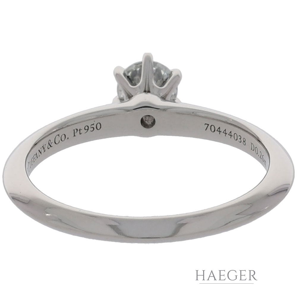 Tiffany and Co. Solitärring Gr.50 Platin 950 mit 0,26ct Diamant FULL SET