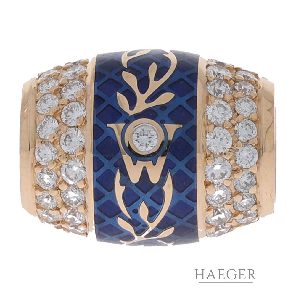 Wellendorff vergissmeinnicht Anhänger Gelbgold 750 / 18K mit ca. 1ct Diamanten