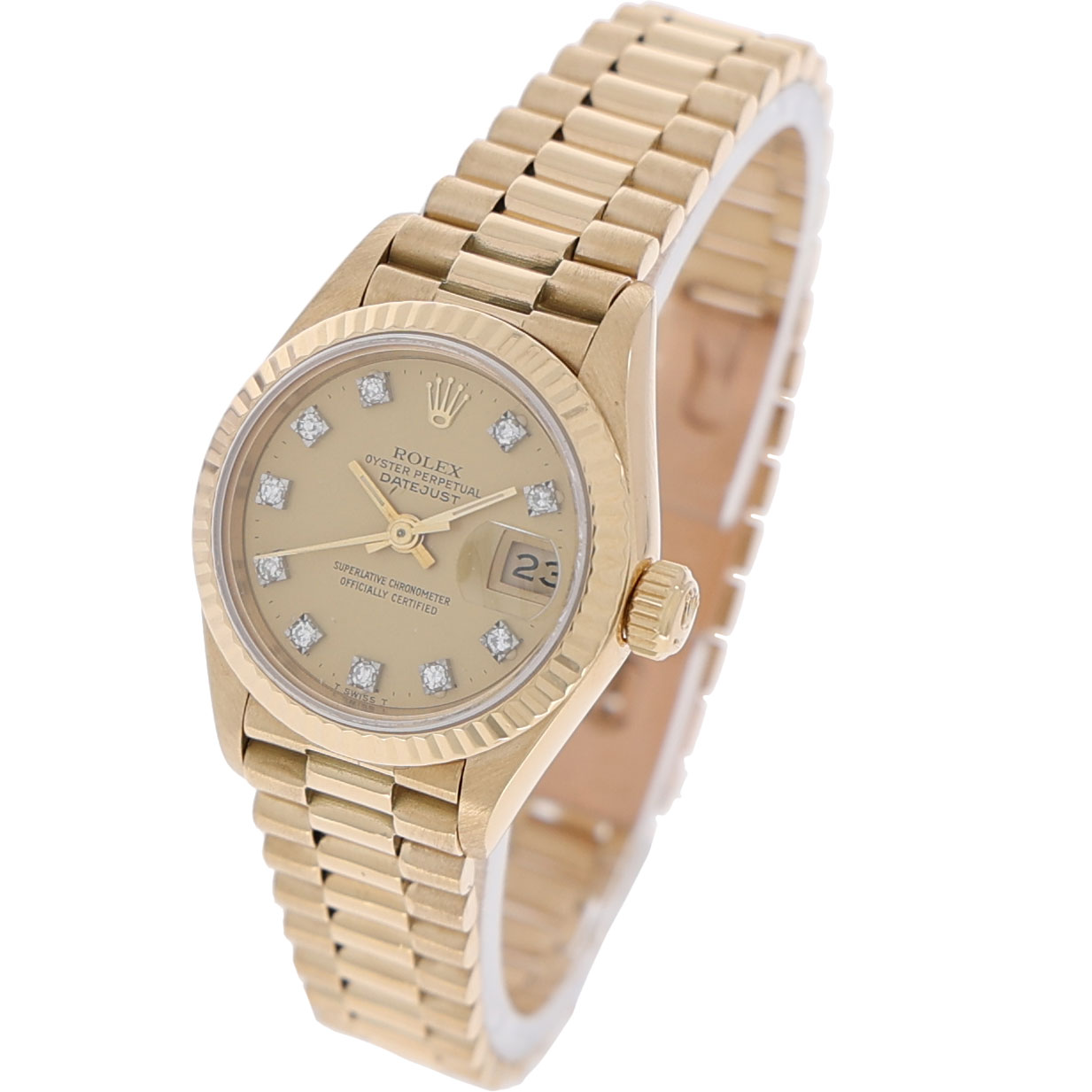 Rolex Lady-Datejust 26 Ref. 69178 Gold 18K Factory Diamond Dial ca. 1985’s Vintage Watch - Bild 2