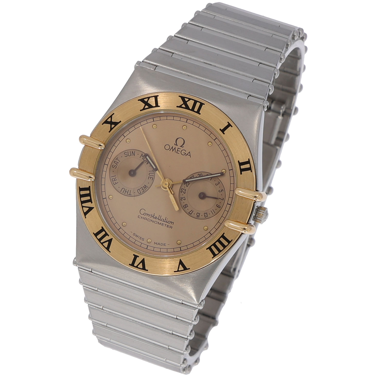 Omega Constellation Day-Date Quartz Day Date 33mm Stahl/Gold ca. 1990’s Vintage Watch - Bild 2