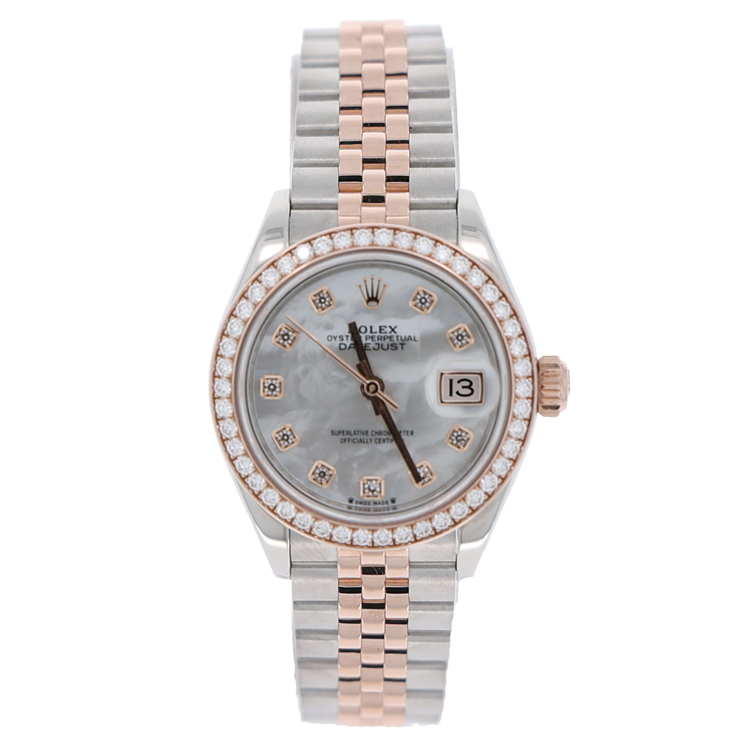 Rolex Lady-Datejust Ref. 279381 Steel/Rosegold MOP Factory Diamonds Full Set 2021